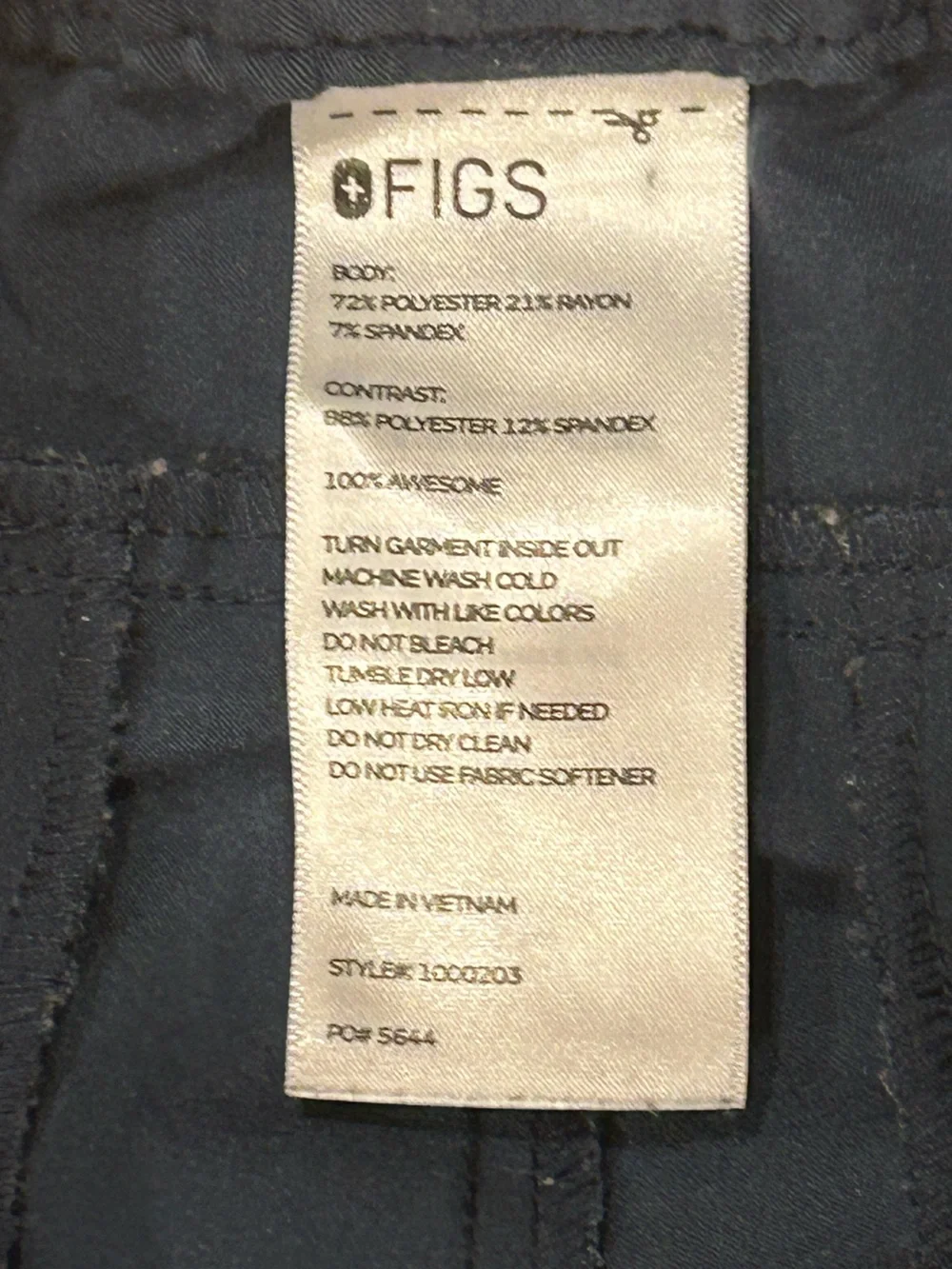 FIGS Tansen Jogger Scrub Pants XS Tall Navy FIONx Stretch Men’s Style 1000203